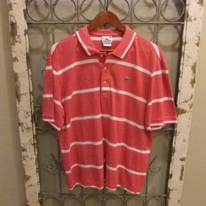 LACOSTE STRIPED S/S POLO SHIRT-MEDIUM